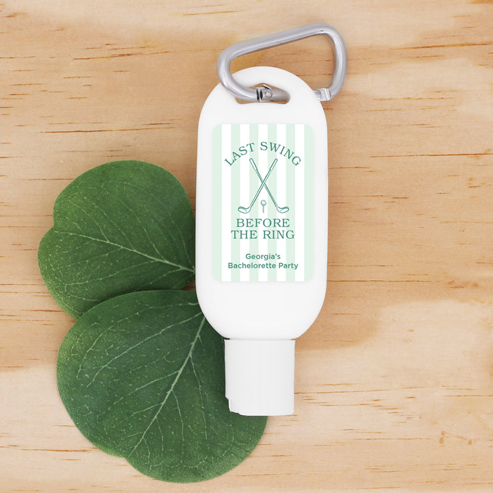 Last Swing Before the Ring, Golf Stripe Carabiner Sunscreen