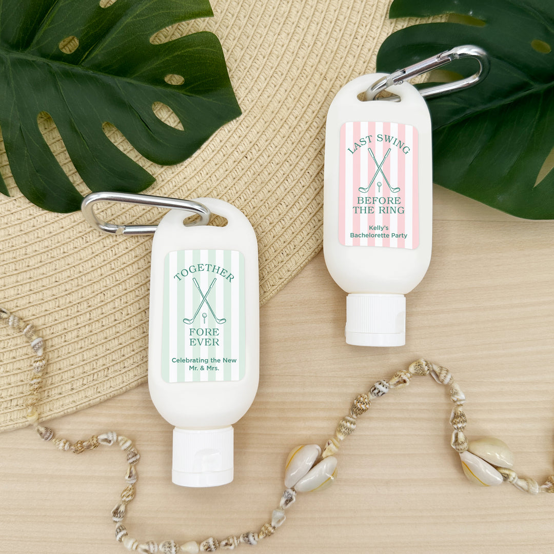 Last Swing Before the Ring, Golf Stripe Carabiner Sunscreen
