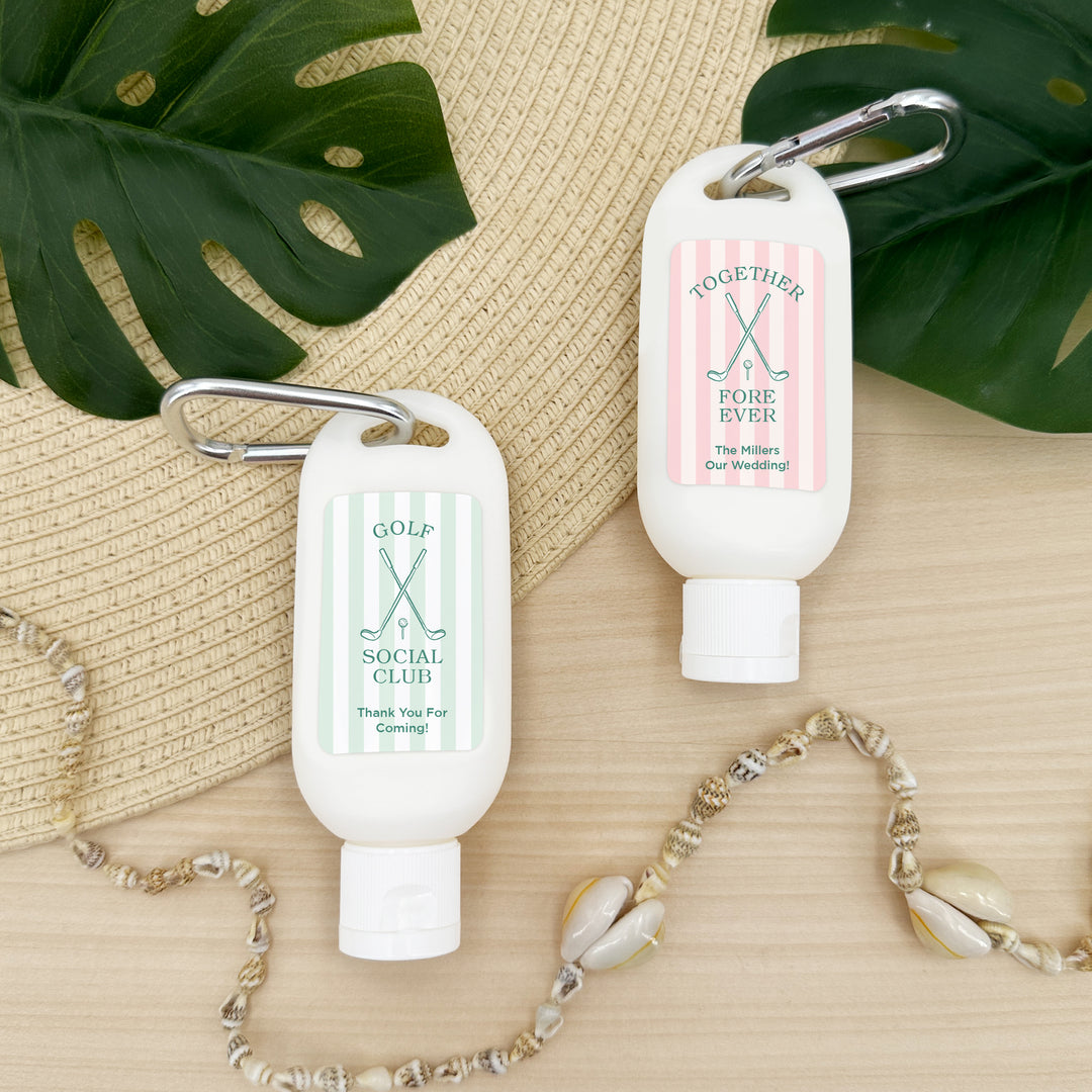 Last Swing Before the Ring, Golf Stripe Carabiner Sunscreen