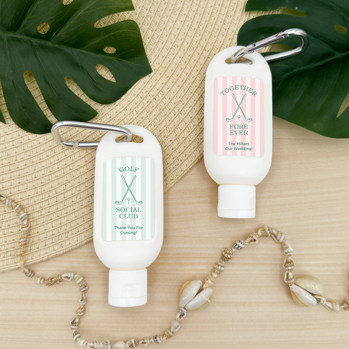 Last Swing Before the Ring, Golf Stripe Carabiner Sunscreen