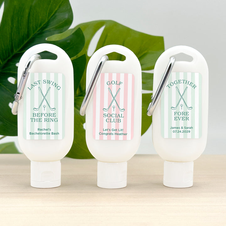 Last Swing Before the Ring, Golf Stripe Carabiner Sunscreen