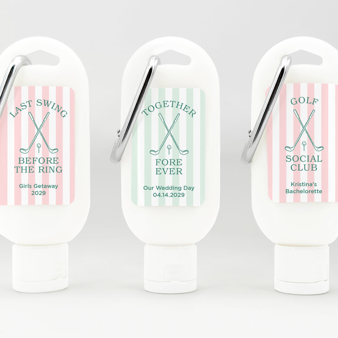 Last Swing Before the Ring, Golf Stripe Carabiner Sunscreen