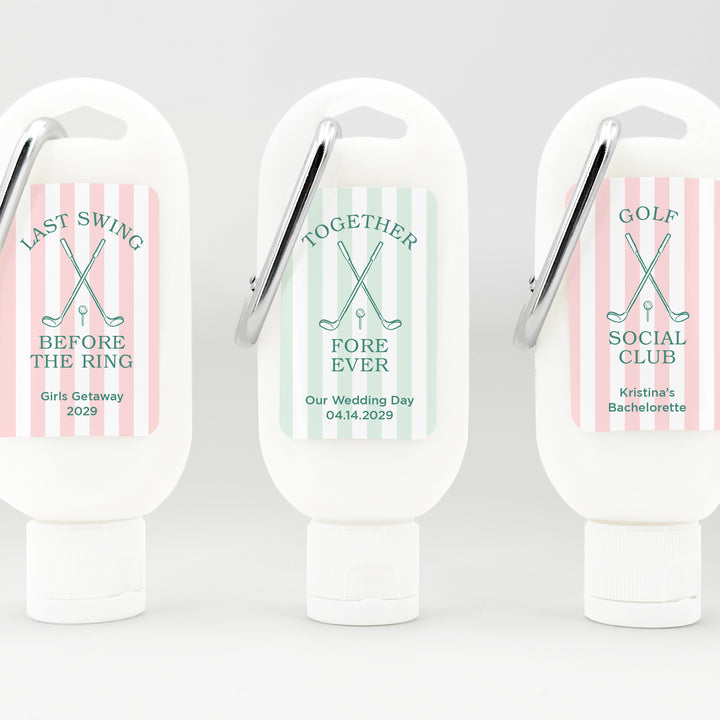 Last Swing Before the Ring, Golf Stripe Carabiner Sunscreen