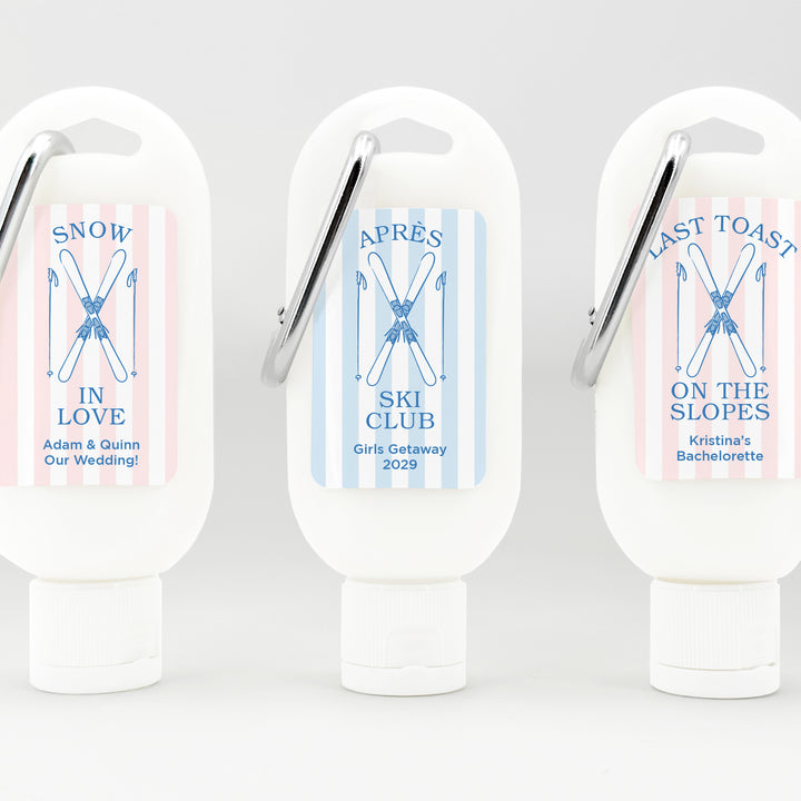 Last Toast on the Slopes, Ski Stripe Carabiner Sunscreen