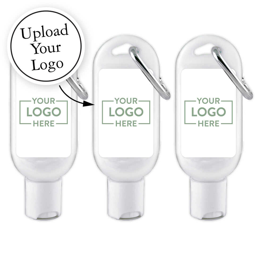 Promotional Hand Sanitizer with Carabiner, Custom Hand Sanitizer - Promotional Product - Bulk with Your Logo