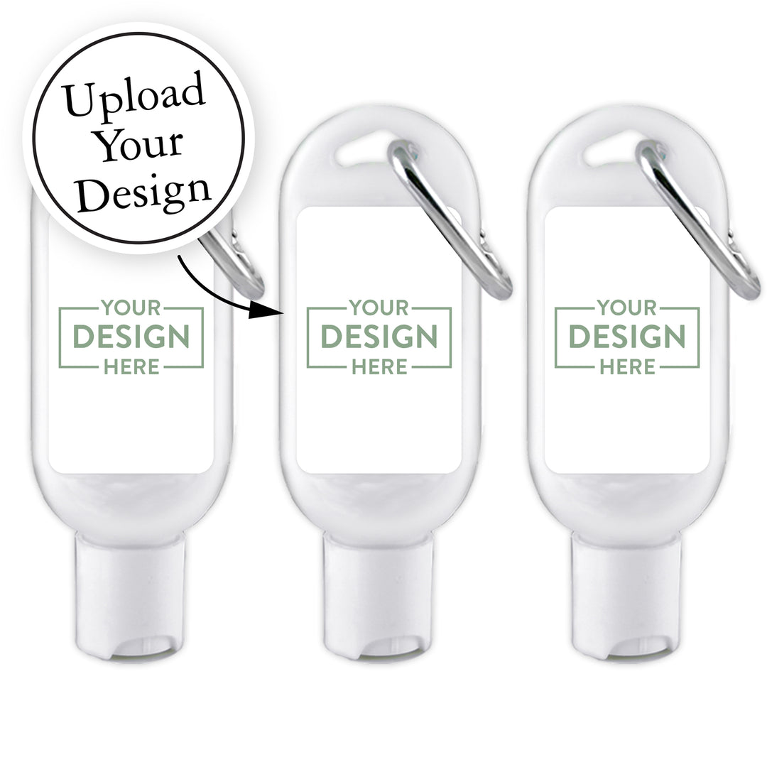Wedding Hand Sanitizer with Carabiner, Custom Hand Sanitizer - Wedding Favors - Bulk with Your Design