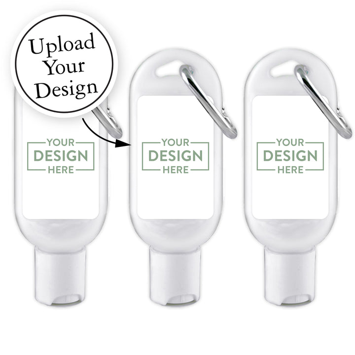 Baby Shower Hand Sanitizer with Carabiner, Custom Hand Sanitizer - Baby Shower Favors - Bulk with Your Design