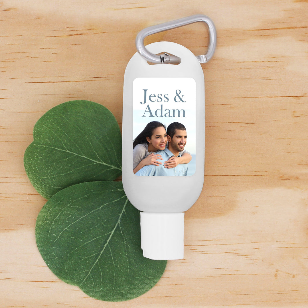Custom Hand Sanitizer, Wedding Hand Sanitizer with Carabiner, Baby Shower Favors, Birthday Party Hand Sanitizer - Bulk with Your Design