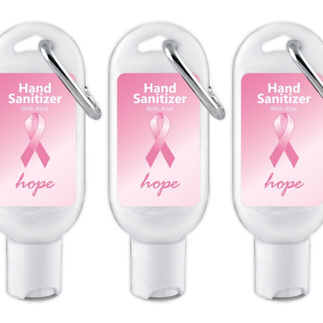 Breast Cancer Awareness Bulk Items, Hand Sanitizer with Carabiner