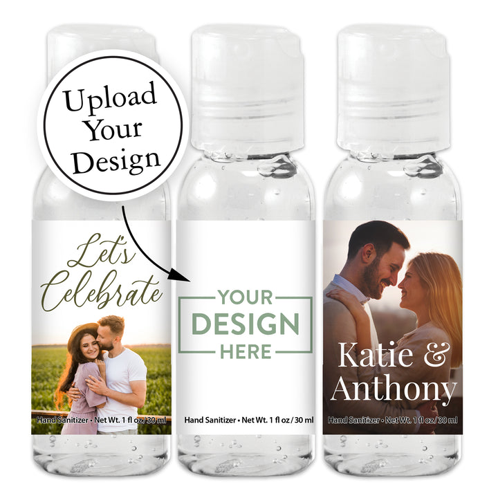 Custom Wedding Hand Sanitizers 1 oz Gel, Custom Hand Sanitizer Favors - Personalized Bulk Hand Sanitizer with Your Logo/Customized