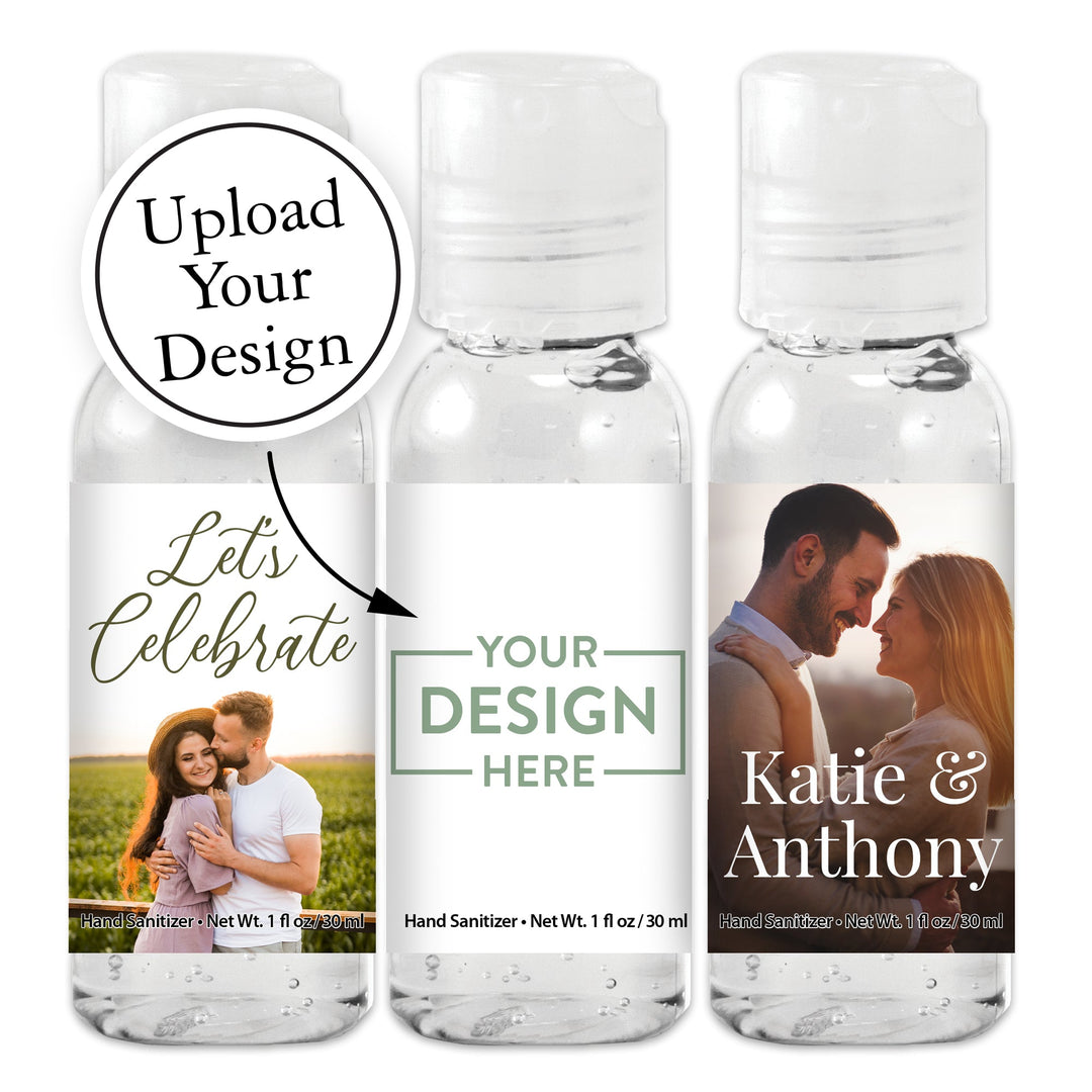 Custom Hand Sanitizer Favors, Custom Wedding Hand Sanitizers 1 oz Gel, Baby Shower Hand Sanitizer Favors, Birthday Party Favors - Personalized Bulk Hand Sanitizer with Your Logo/Customized