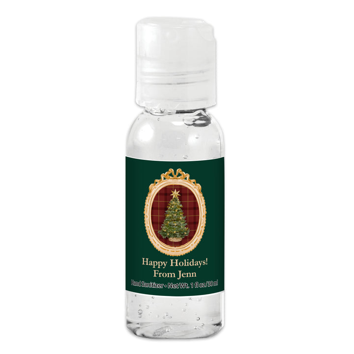 Traditional Christmas Favors, Custom Hand Sanitizers, Stocking Stuffers, Gold Frame Christmas Hand Sanitizer