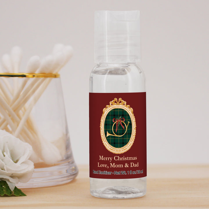 Traditional Christmas Favors, Custom Hand Sanitizers, Stocking Stuffers, Gold Frame Christmas Hand Sanitizer