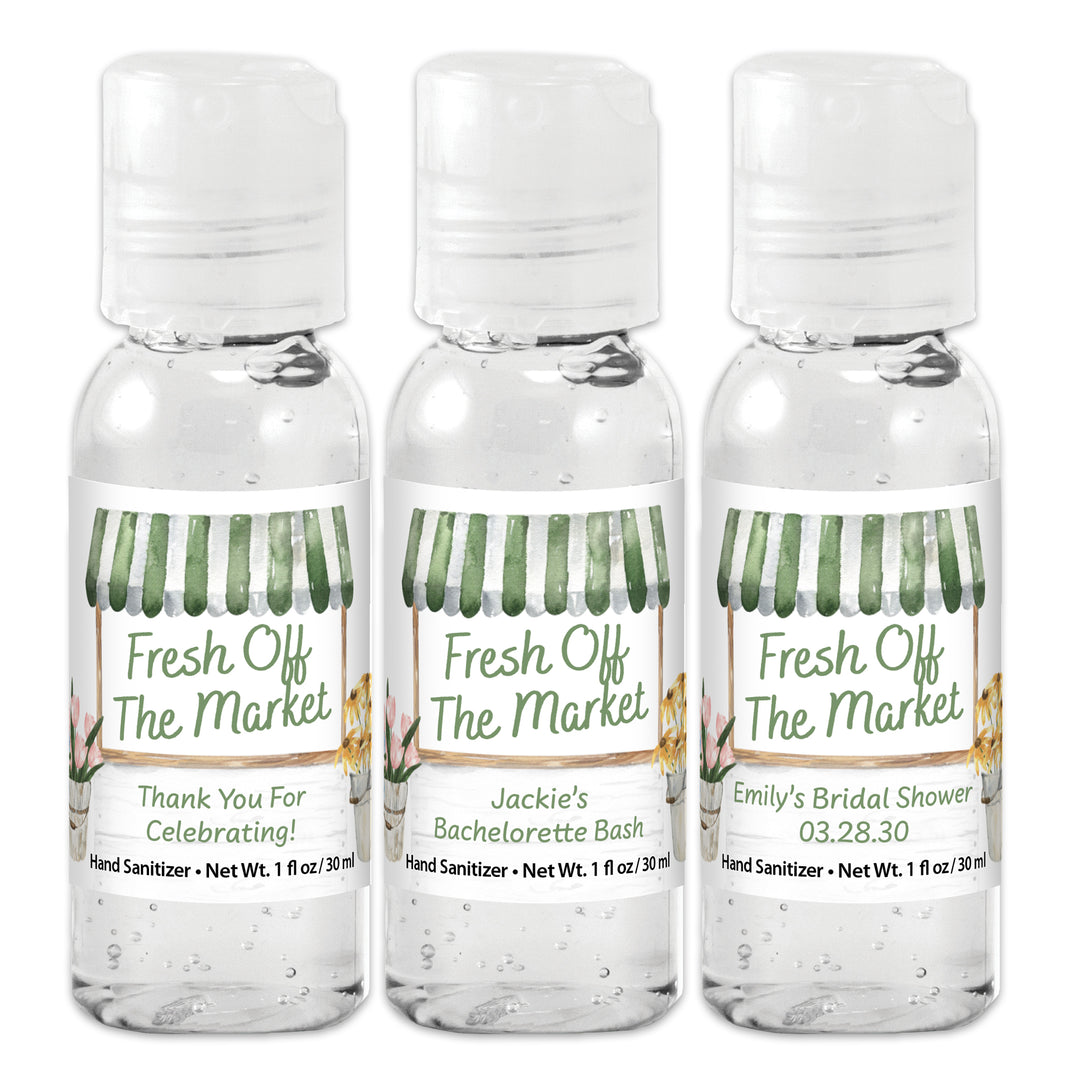 Fresh Off the Market, Bridal Shower Favors, Hand Sanitizer 1 oz Gel