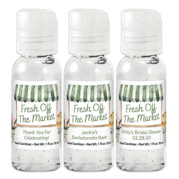 Fresh Off the Market, Bridal Shower Favors, Hand Sanitizer 1 oz Gel