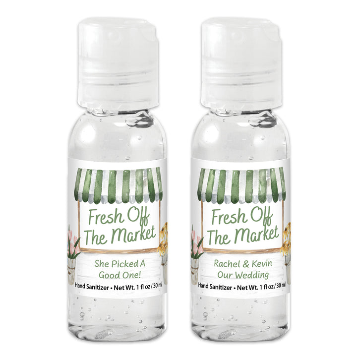 Fresh Off the Market, Bridal Shower Favors, Hand Sanitizer 1 oz Gel