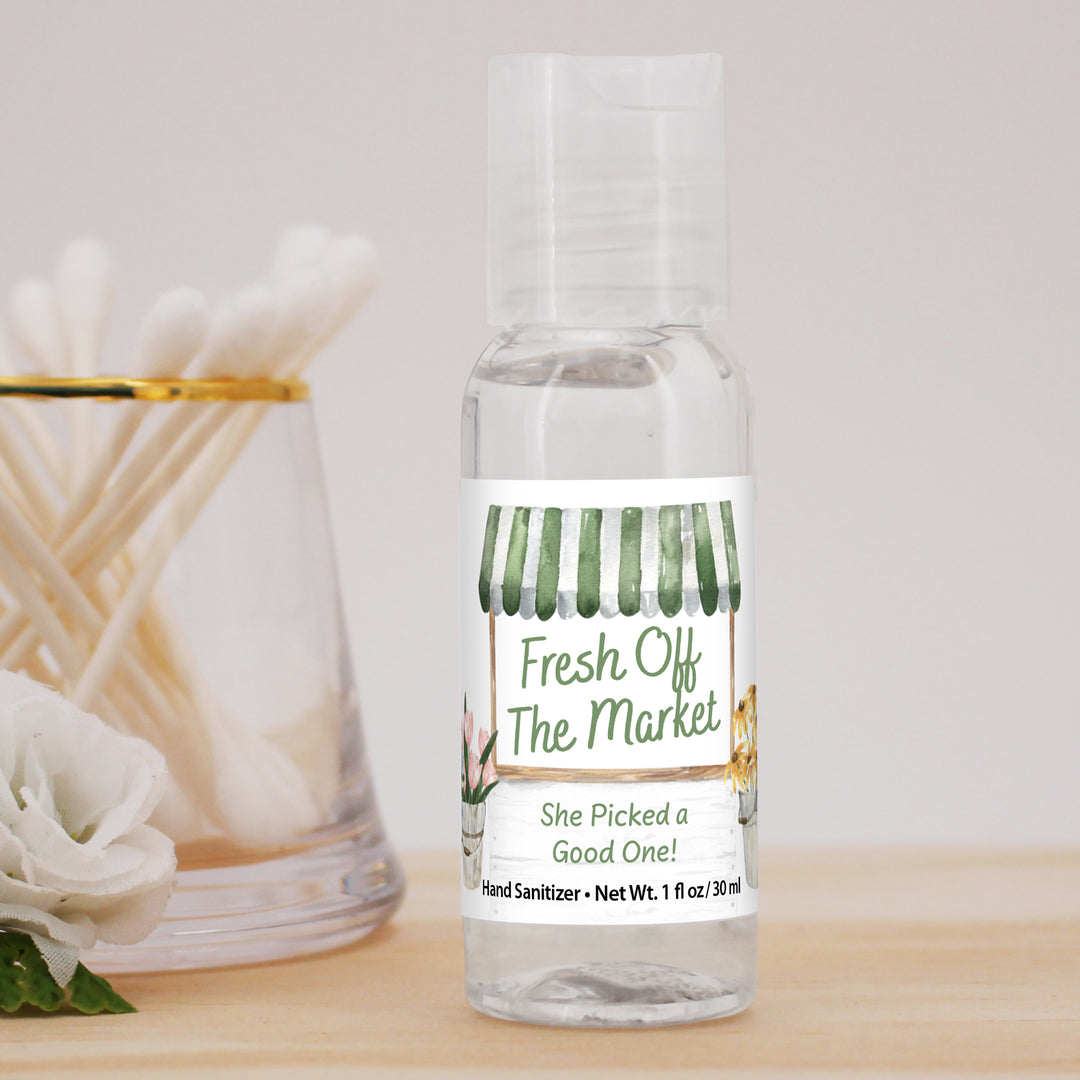 Fresh Off the Market, Bridal Shower Favors, Hand Sanitizer 1 oz Gel