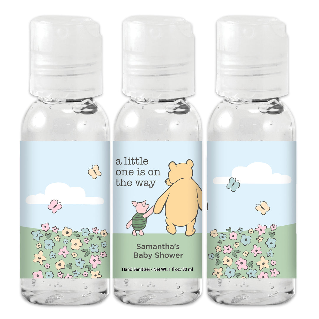 Baby Shower Hand Sanitizer Favors, Winnie the Pooh and Piglet Blue Skies