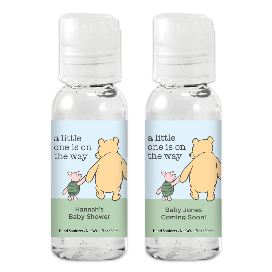 Baby Shower Hand Sanitizer Favors, Winnie the Pooh and Piglet Blue Skies