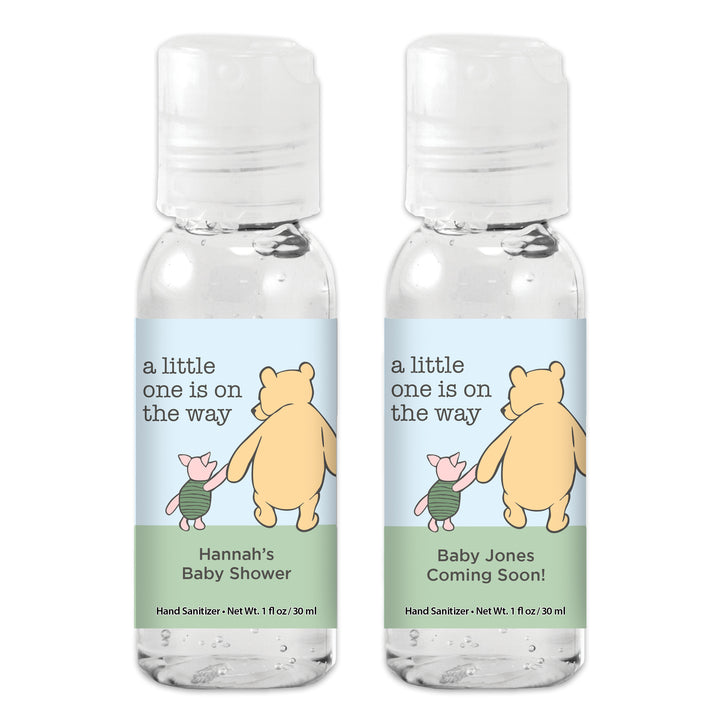 Baby Shower Hand Sanitizer Favors, Winnie the Pooh and Piglet Blue Skies