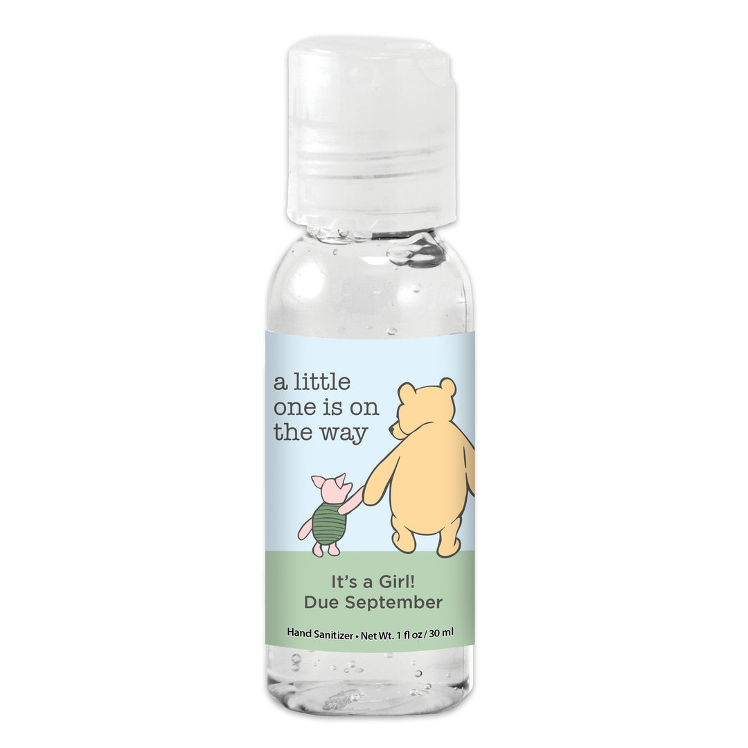Baby Shower Hand Sanitizer Favors, Winnie the Pooh and Piglet Blue Skies