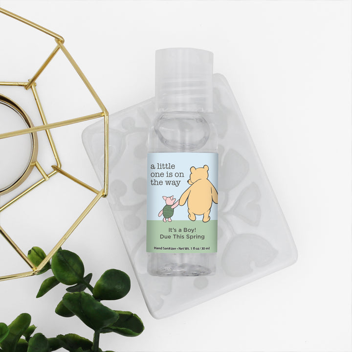 Baby Shower Hand Sanitizer Favors, Winnie the Pooh and Piglet Blue Skies