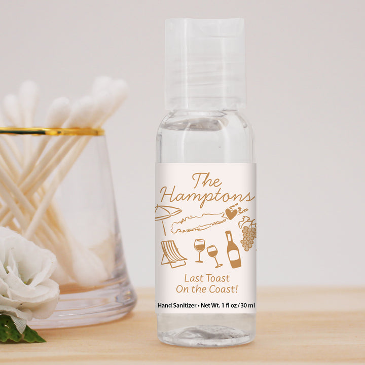 Custom Wedding Hand Sanitizers 1 oz Gel, Girls Trip, Hamptons Bachelorette Sanitizers