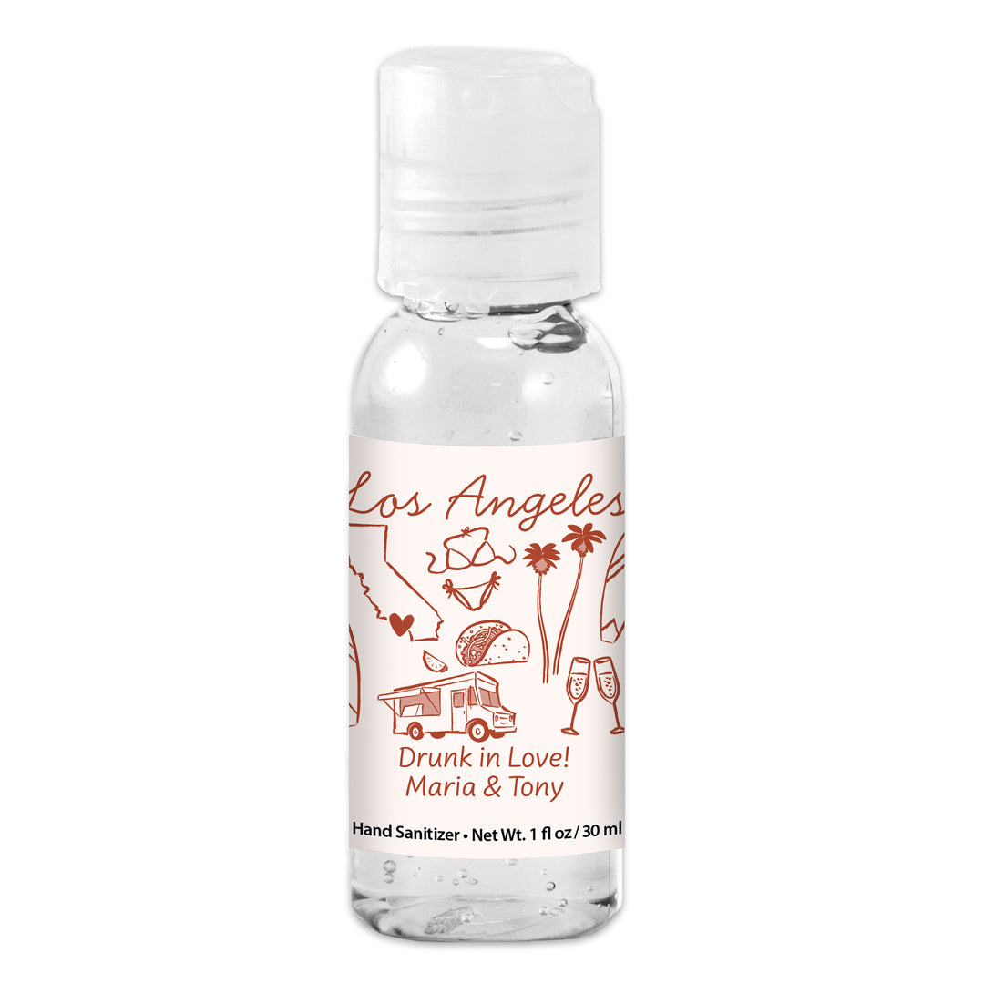 Custom Wedding Hand Sanitizers 1 oz Gel, Girls Trip, Los Angeles Bachelorette Sanitizers