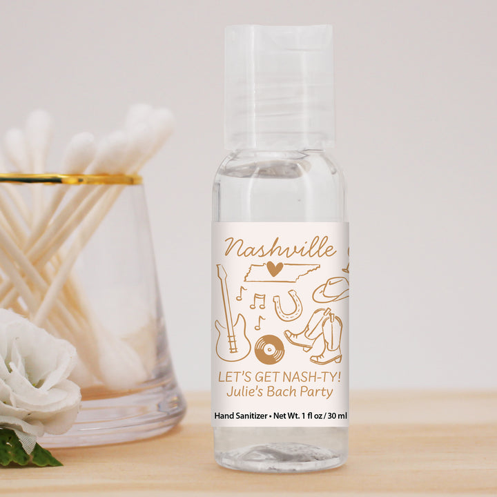 Custom Wedding Hand Sanitizers 1 oz Gel, Girls Trip, Nashville Bachelorette Sanitizers