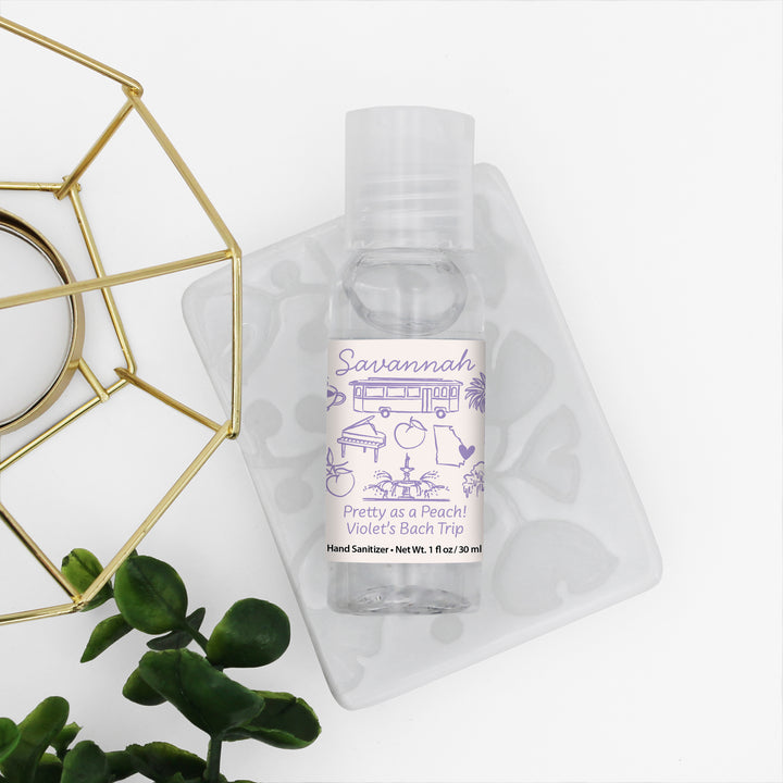 Custom Wedding Hand Sanitizers 1 oz Gel, Girls Trip, Savannah Bachelorette Sanitizers