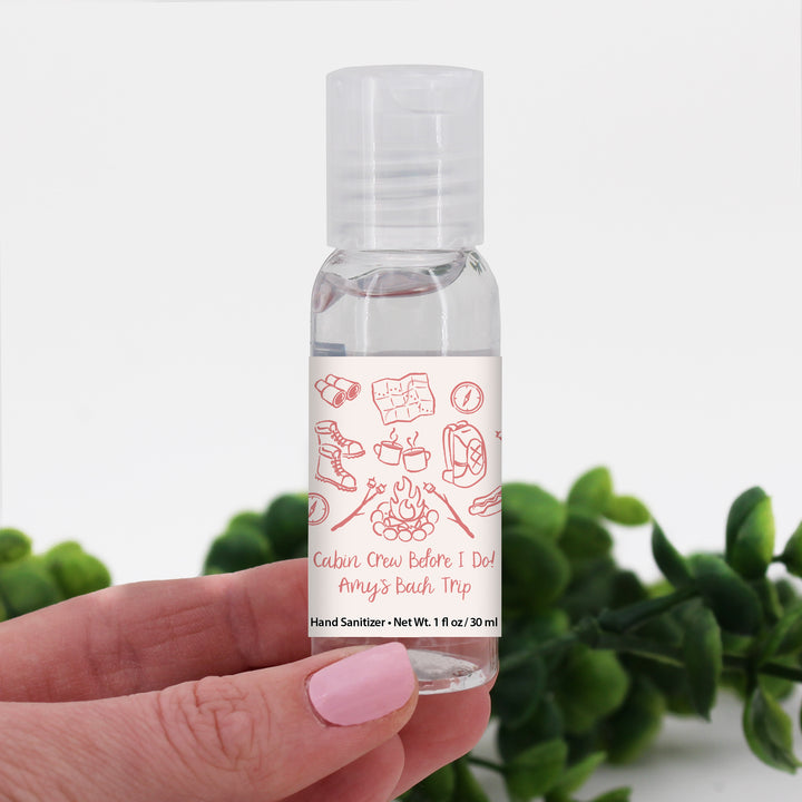 Custom Wedding Hand Sanitizers 1 oz Gel, Girls Trip, Camping Bachelorette Sanitizers