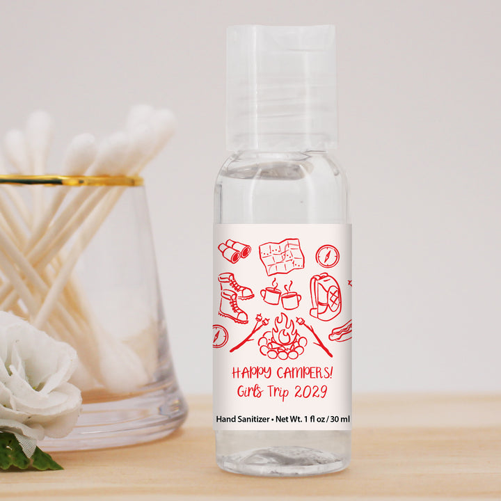 Custom Wedding Hand Sanitizers 1 oz Gel, Girls Trip, Camping Bachelorette Sanitizers