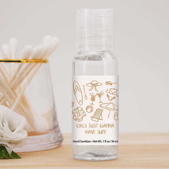 Custom Wedding Hand Sanitizers 1 oz Gel, Girls Trip, Beach Bachelorette Sanitizers
