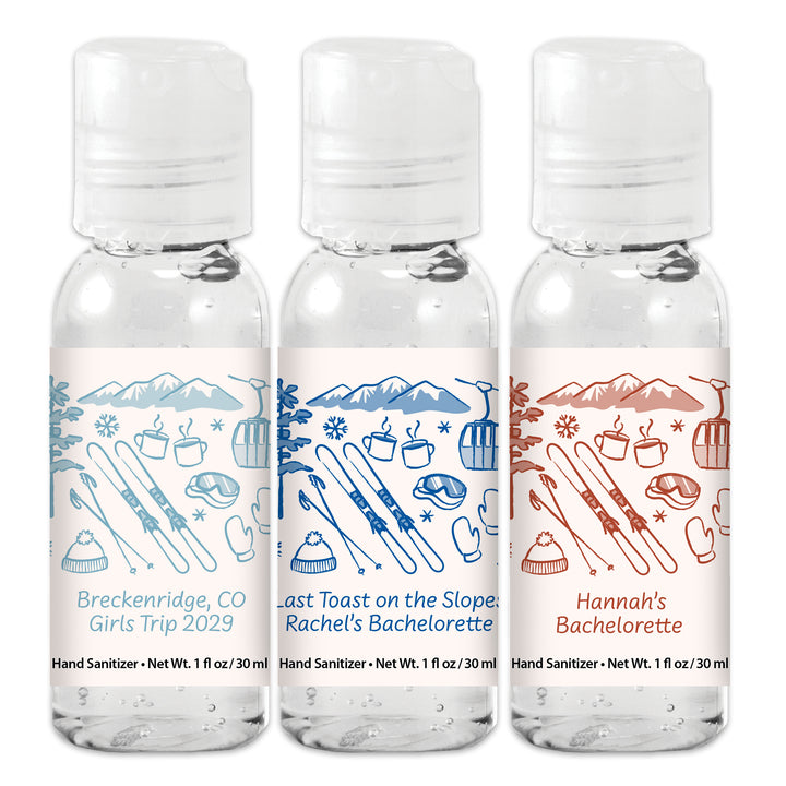 Hand Drawn Ski Sketch Pattern Hand Sanitizer 1 oz Gel