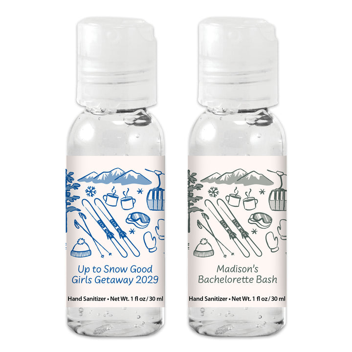 Hand Drawn Ski Sketch Pattern Hand Sanitizer 1 oz Gel