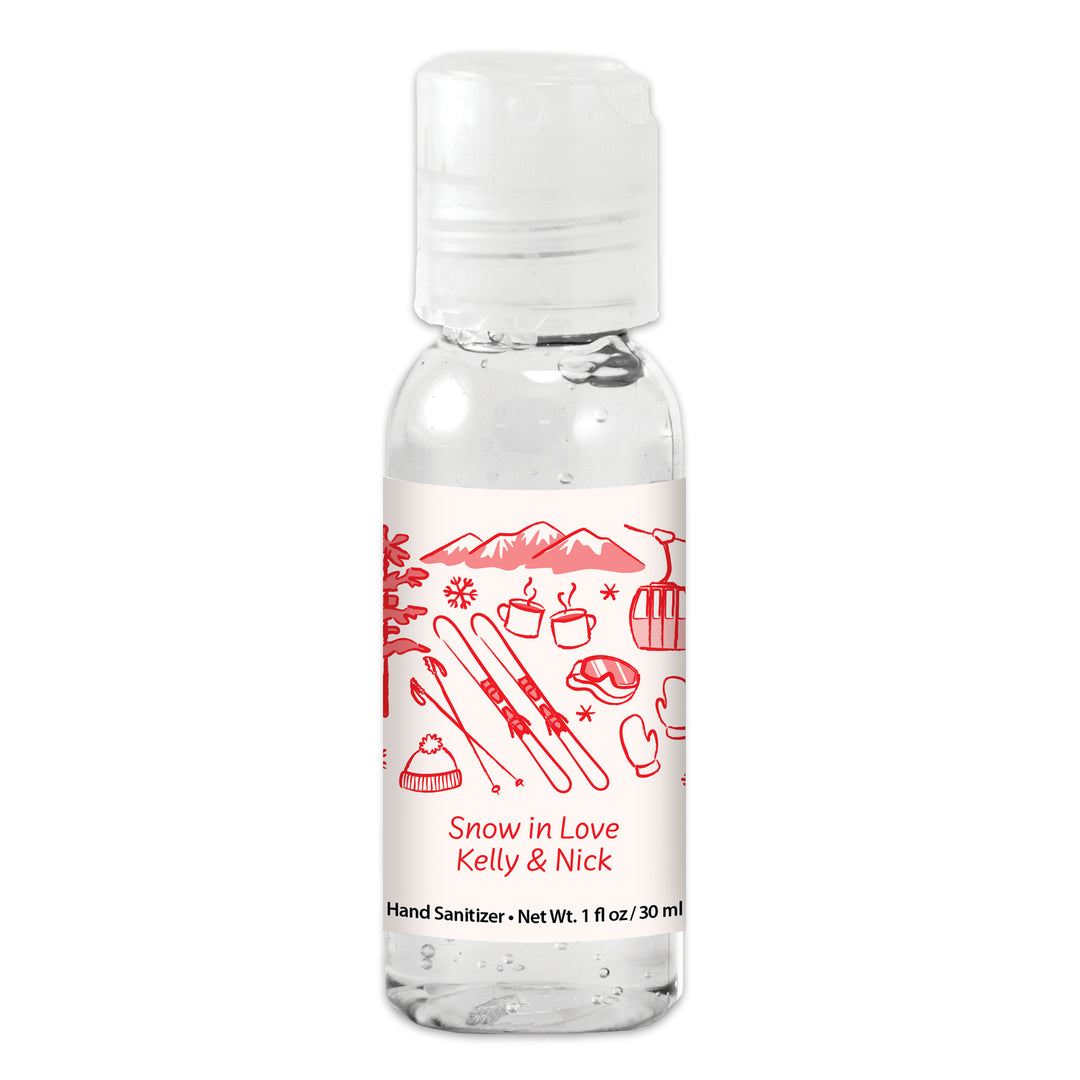 Hand Drawn Ski Sketch Pattern Hand Sanitizer 1 oz Gel