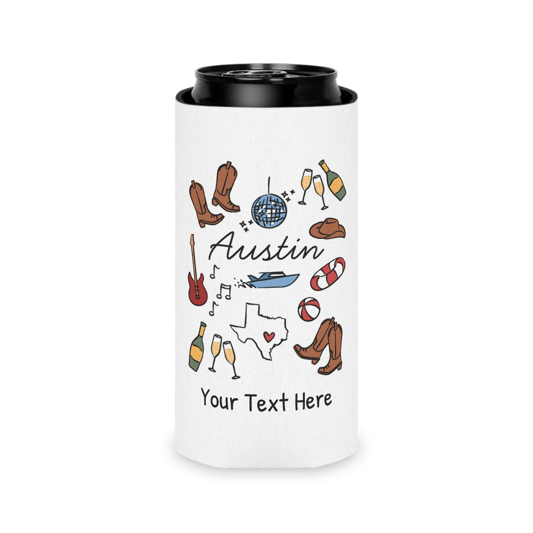 Austin Can Cooler — Personalized Bachelorette Party Can Cooler