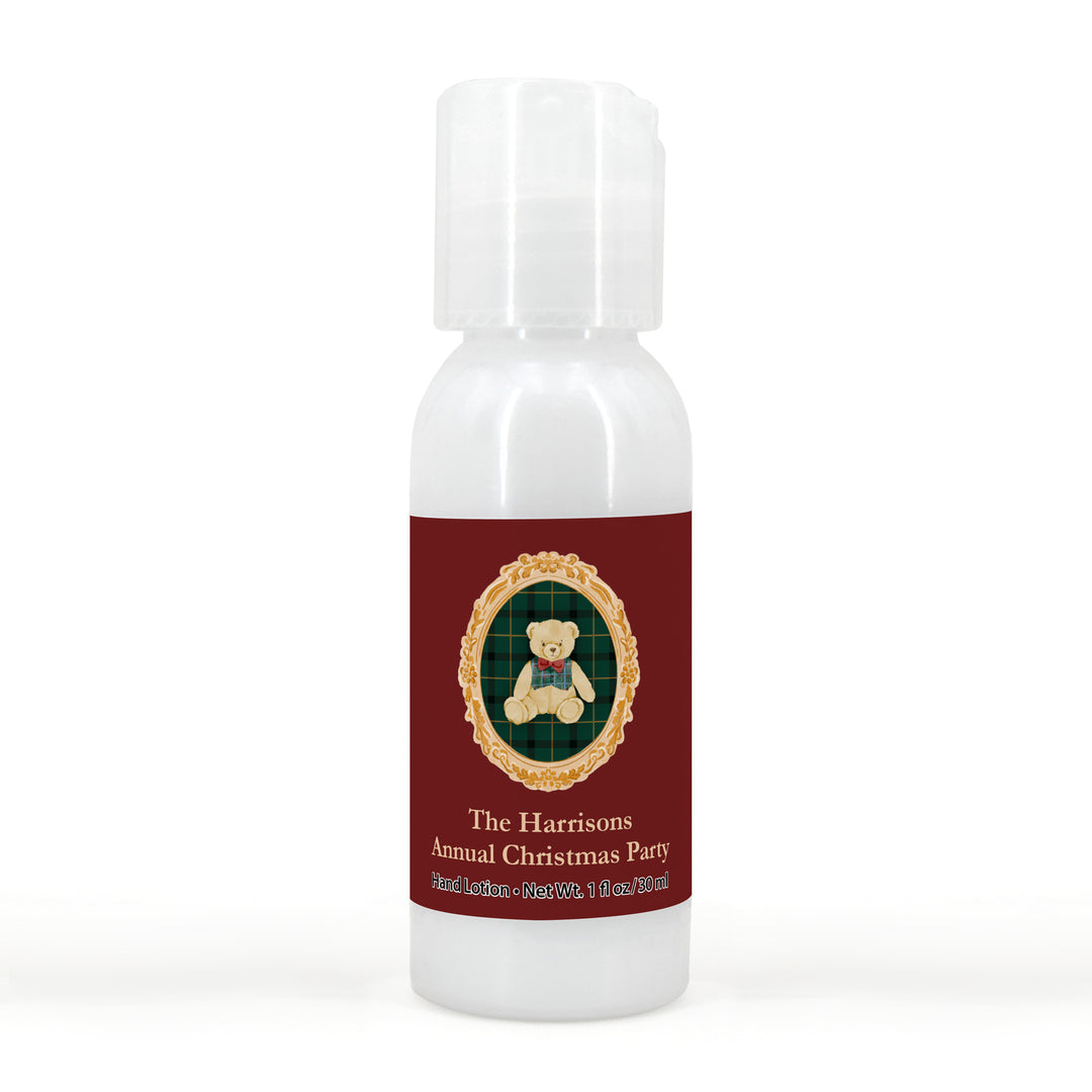 Traditional Christmas Favors, Custom Hand Lotion Favors, Holiday Party Gifts, Gold Frame Christmas Hand Lotion