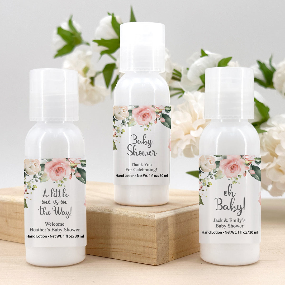 Baby Shower Favors for Guests in Bulk, Baby Shower Favors Hand Lotion, Pink and White Floral