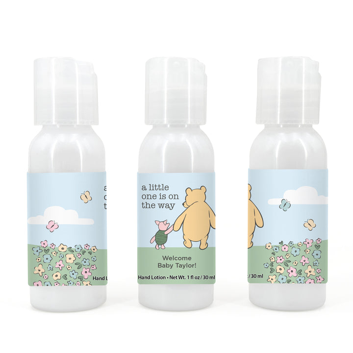 Baby Shower Favors for Guests in Bulk, Baby Shower Favors Hand Lotion, Winnie the Pooh and Piglet Blue Skies