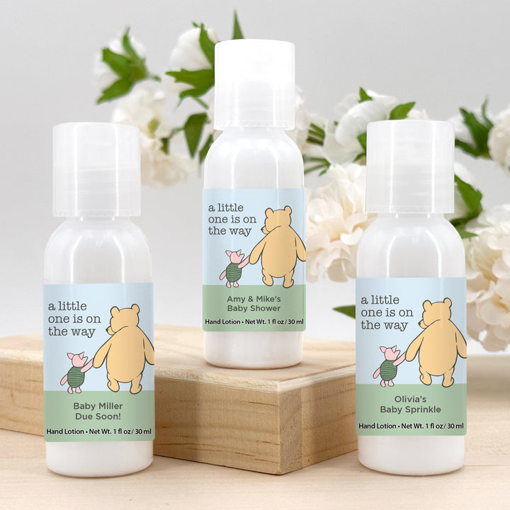 Baby Shower Favors for Guests in Bulk, Baby Shower Favors Hand Lotion, Winnie the Pooh and Piglet Blue Skies