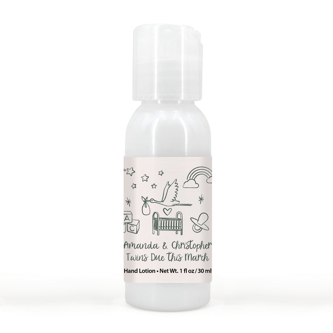 Hand Drawn Baby Shower Sketch Pattern Hand Lotion