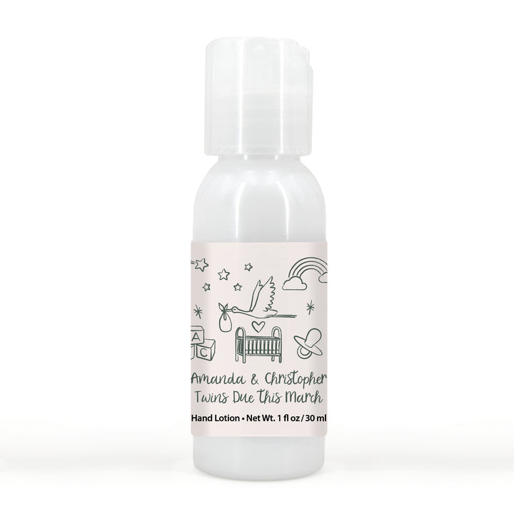 Hand Drawn Baby Shower Sketch Pattern Hand Lotion