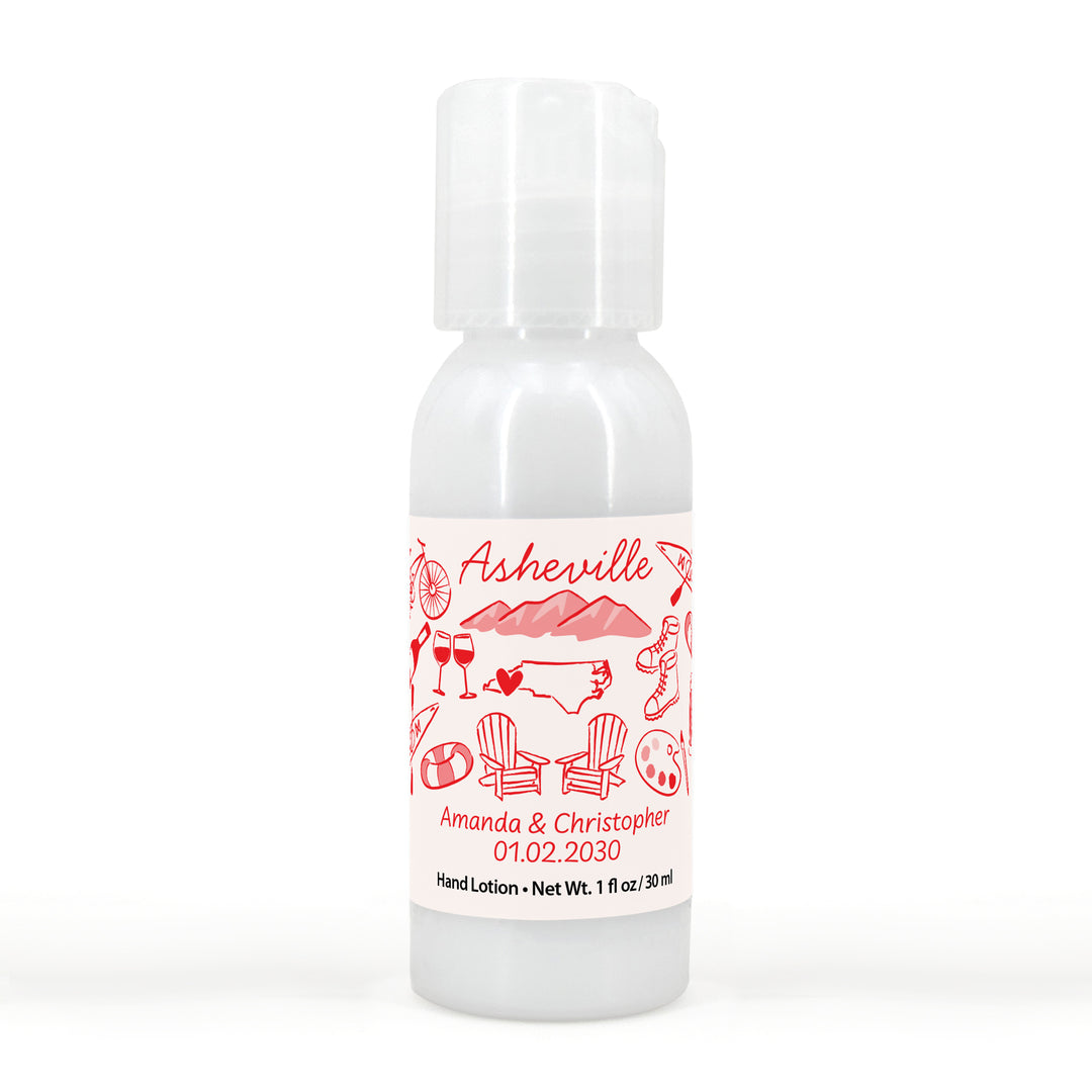 Custom Hand Lotion Wedding Favors, Girls Trip, Asheville Bachelorette Hand Lotion