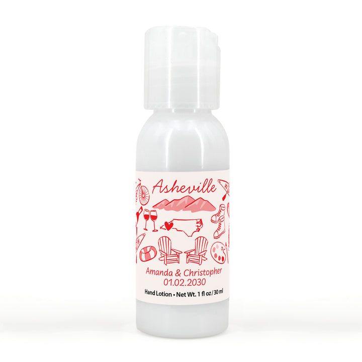 Custom Hand Lotion Wedding Favors, Girls Trip, Asheville Bachelorette Hand Lotion