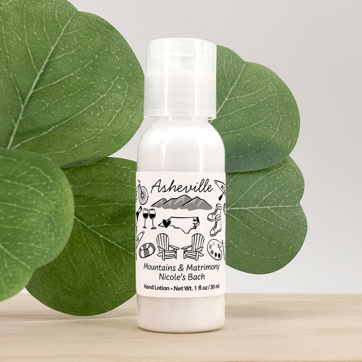 Custom Hand Lotion Wedding Favors, Girls Trip, Asheville Bachelorette Hand Lotion