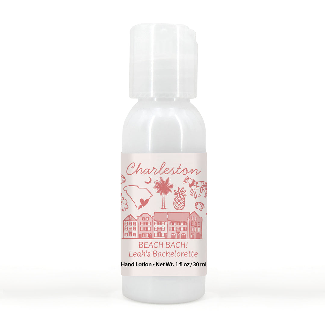 Custom Hand Lotion Wedding Favors, Girls Trip, Charleston Bachelorette Hand Lotion