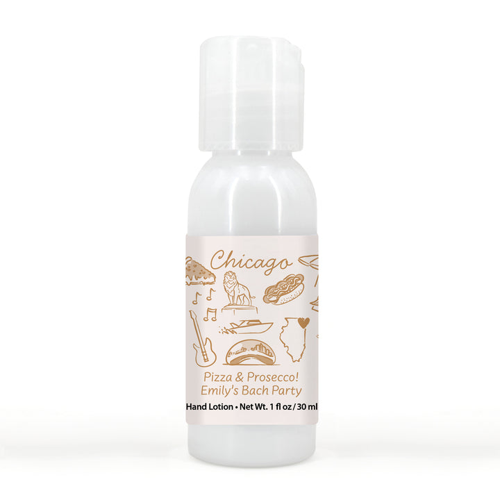 Custom Hand Lotion Wedding Favors, Girls Trip, Chicago Bachelorette Hand Lotion