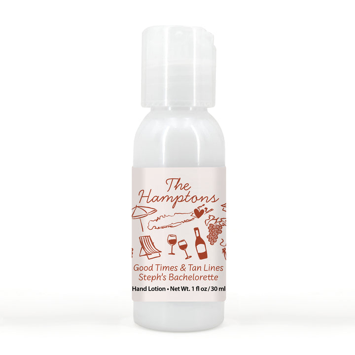 Custom Hand Lotion Wedding Favors, Girls Trip, Hamptons Bachelorette Hand Lotion