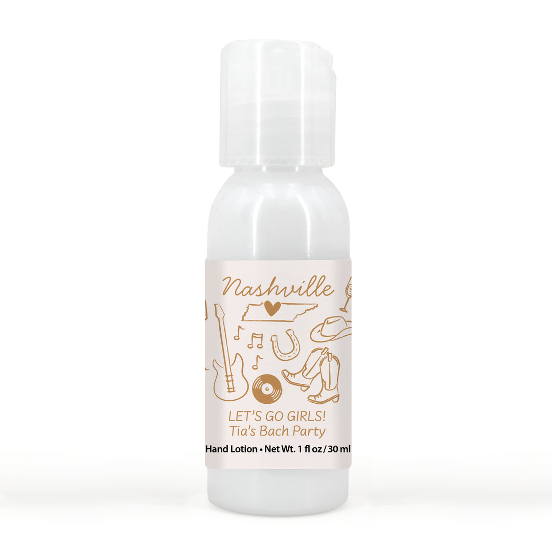 Custom Hand Lotion Wedding Favors, Girls Trip, Nashville Bachelorette Hand Lotion